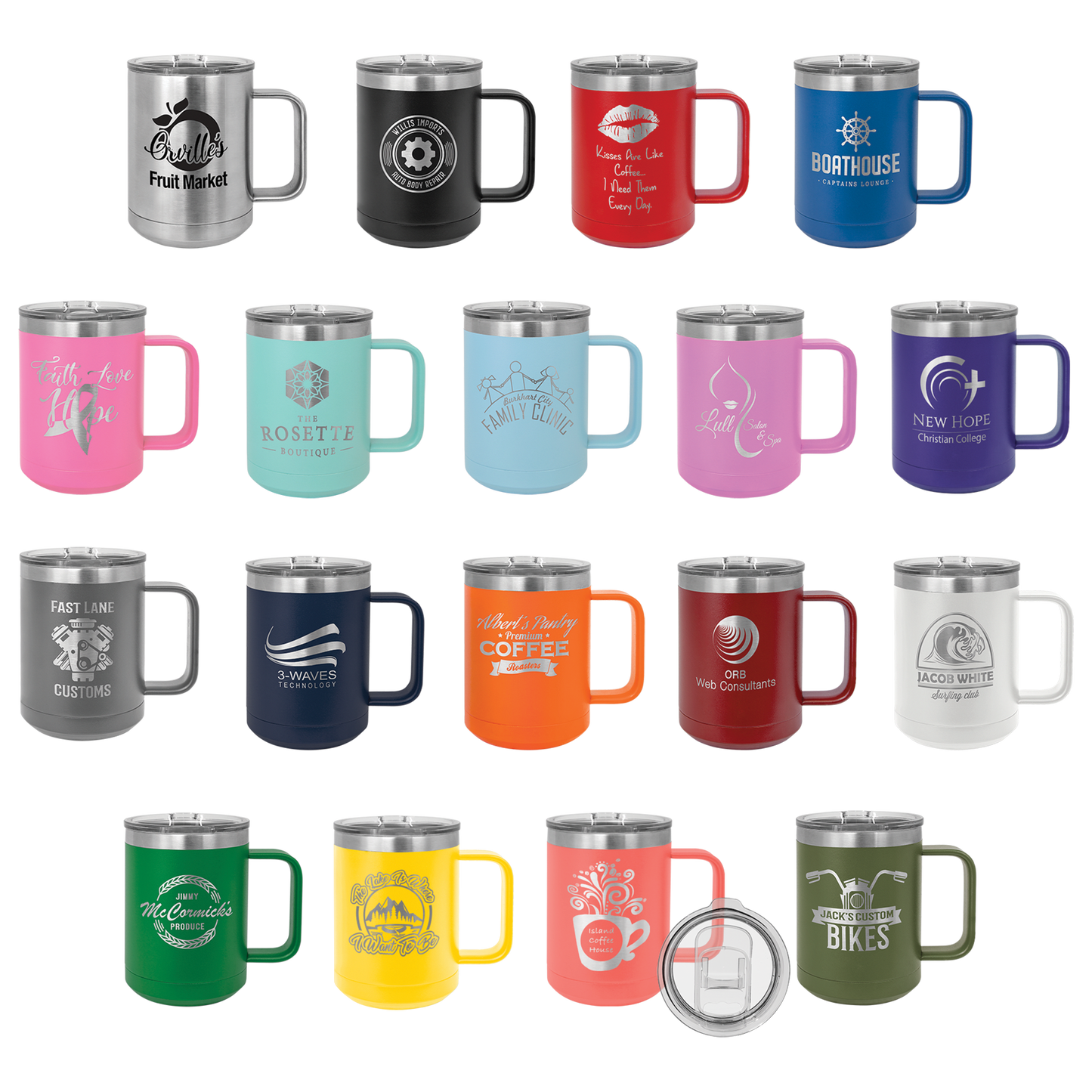Drinkware - Personalized 15 oz. Coffee Mug with Slider Lid