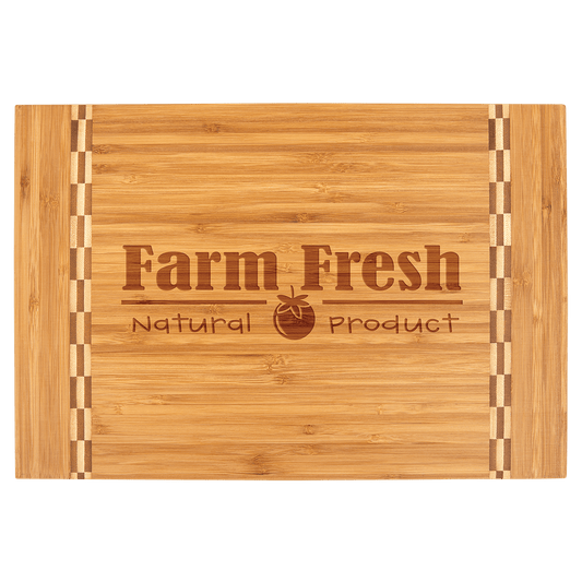 Cutting Board - Bamboo with Butcher Block Inlay