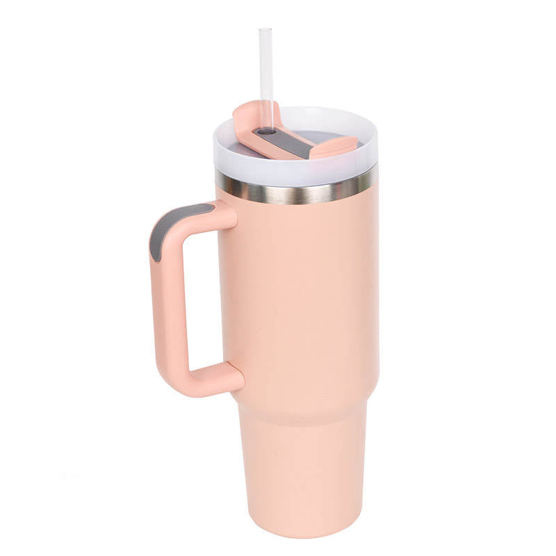 40 oz Tumbler with Handle & Straw