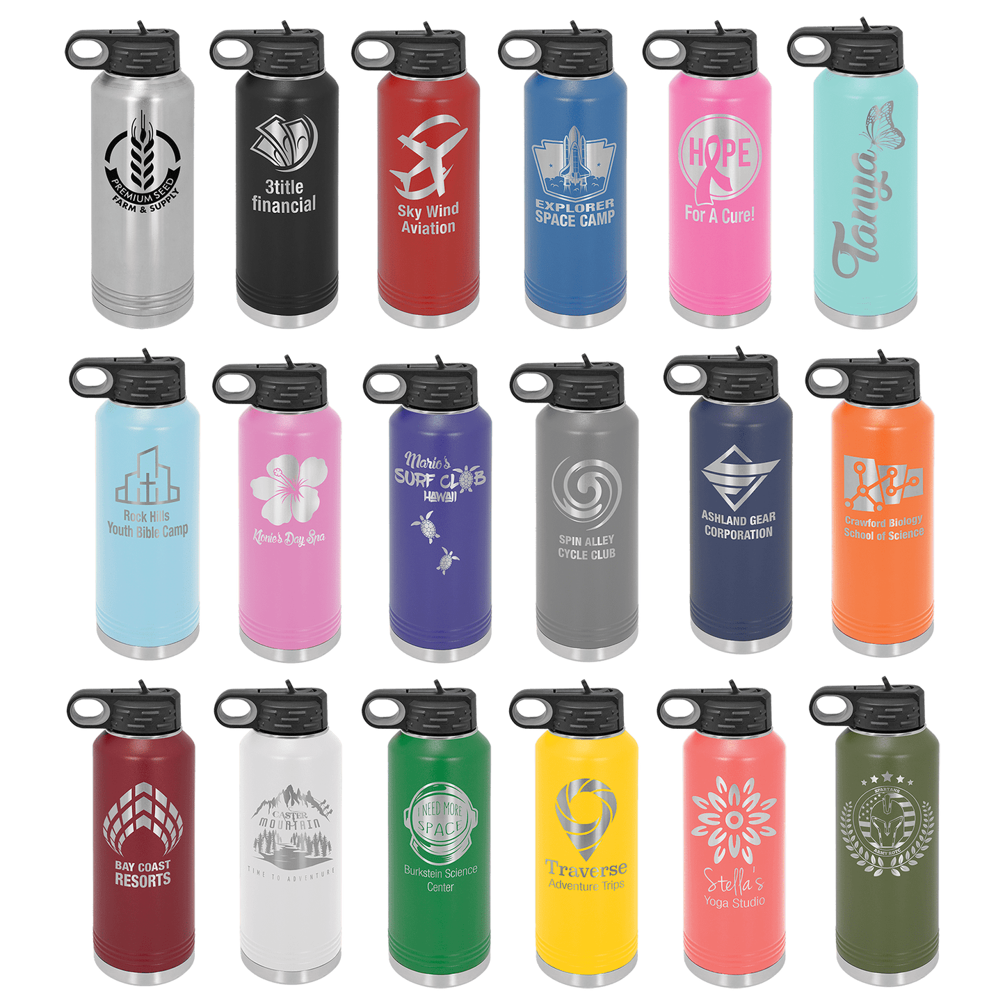 Drinkware-Personalized Water Bottles - 40 oz, 32 oz, 20 oz, 12 oz