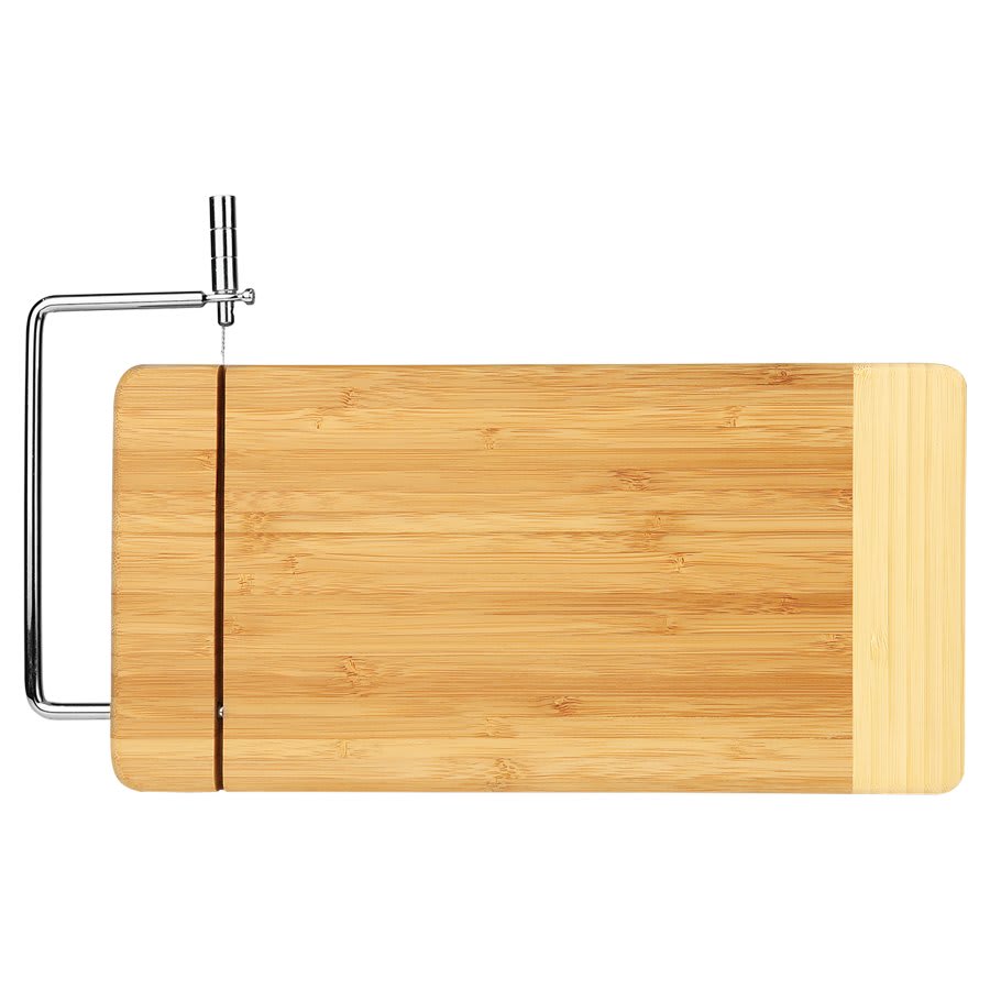 Bamboo Rectangle Cutting Board with Metal Cheese Cutter 12" x 6"