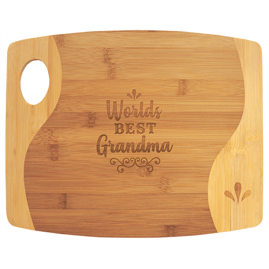 Cutting Board - Bamboo Two Tone with Handle