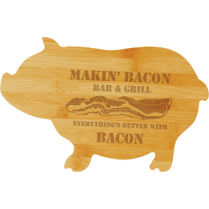 Cutting Board 13 3/4" x 8 3/4" Bamboo Pig Shaped Cutting Board