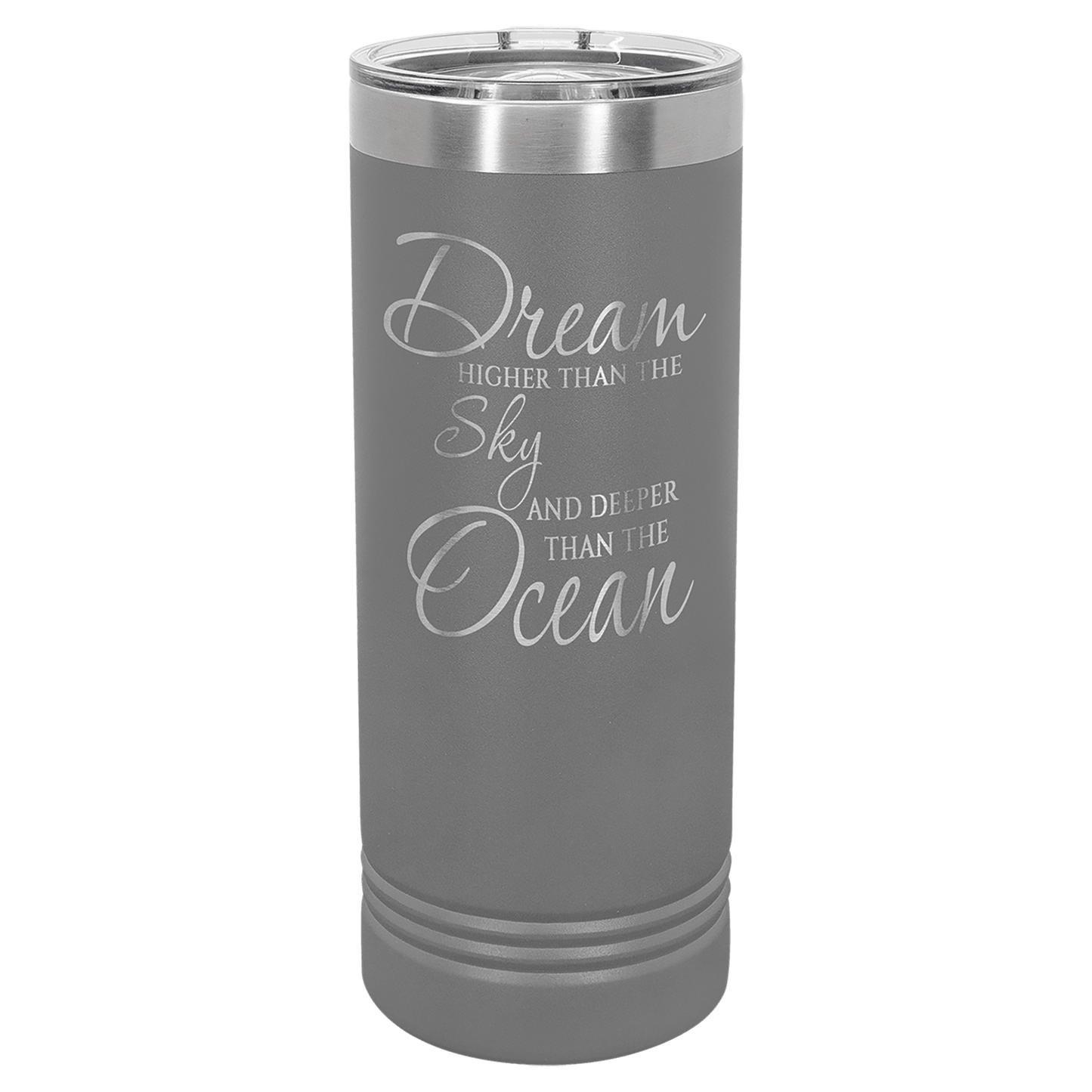 Drinkware - 22 oz Skinny Tumbler with Slider Lid, one sided engraving