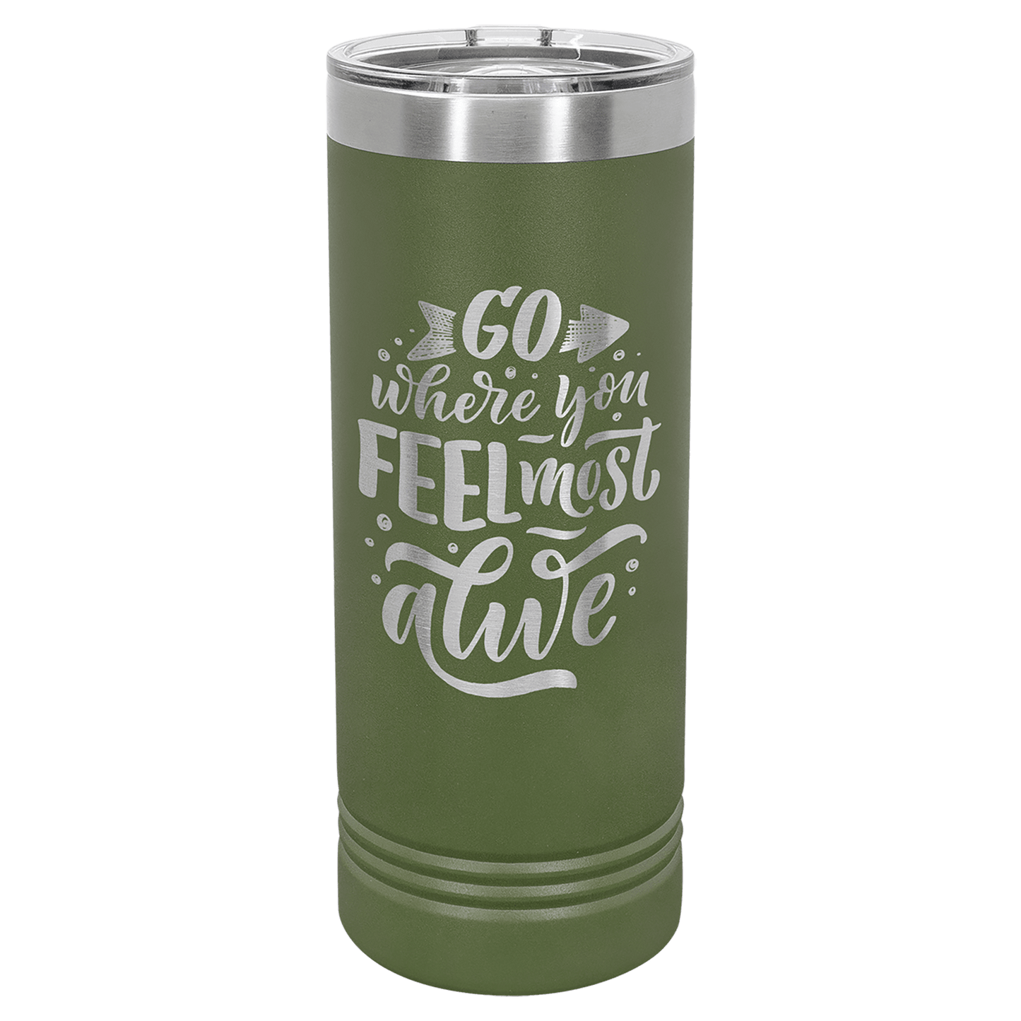 Drinkware - 22 oz Skinny Tumbler with Slider Lid, one sided engraving