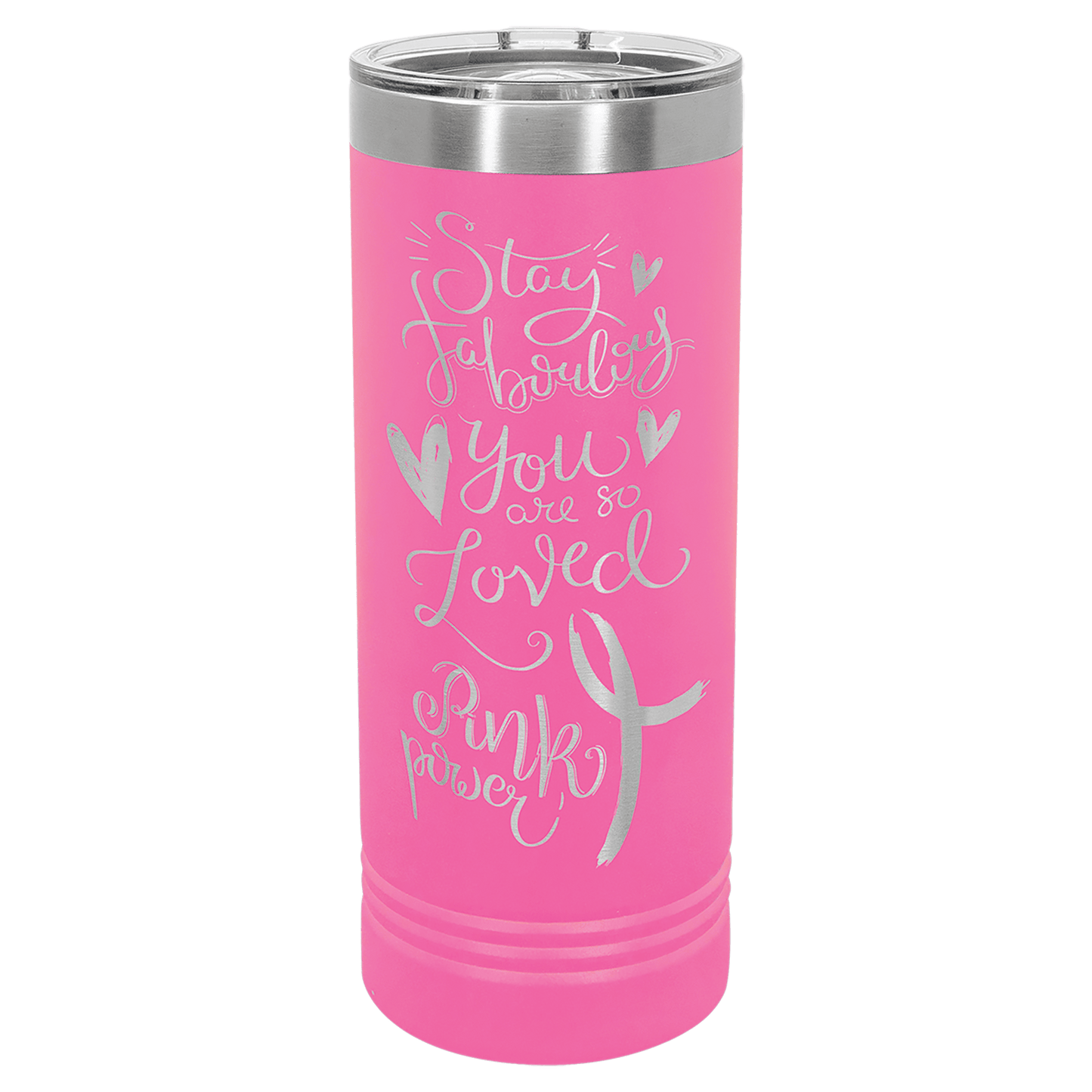 Drinkware - 22 oz Skinny Tumbler with Slider Lid, one sided engraving